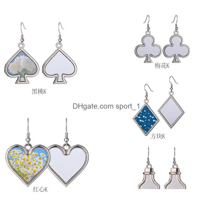 pendants sublimation heat transfer blank multistyle european and american earringss pendant earrings jewelry aluminum earrings earringses a