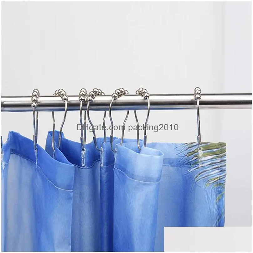 shower rollerball curtain ring showeres curtaines hooks glide metal rings bathroom showers rods home window curtainss hooks inventory