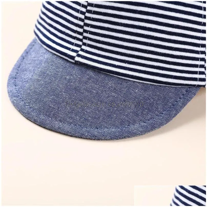 hats striped design baby baseball cap cute cotton 620 months boys girls summer sun spring autumn peak cap inventory wholesale