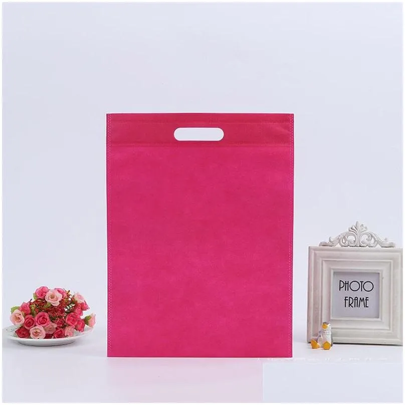 nonwoven flat pocket bag nonwoven fabric reusable shopping bag multisize folding shopping bag portable gift storage pouch dhf 143