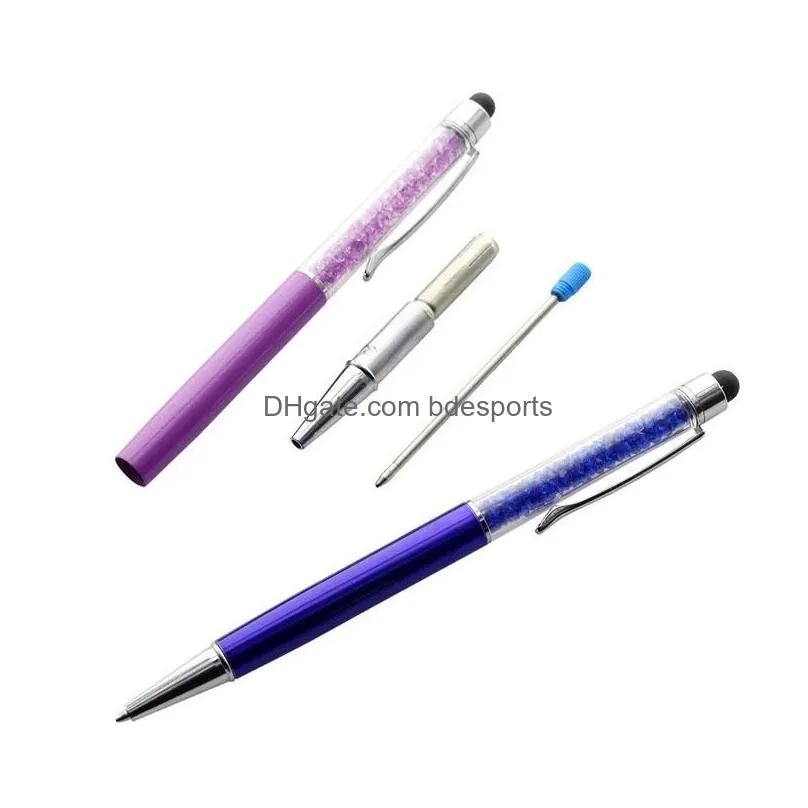 1pcs rhinestone crystal ballpoint pen fashion creative stylus touch pen for write stationery office school ballpen inventory wholesale