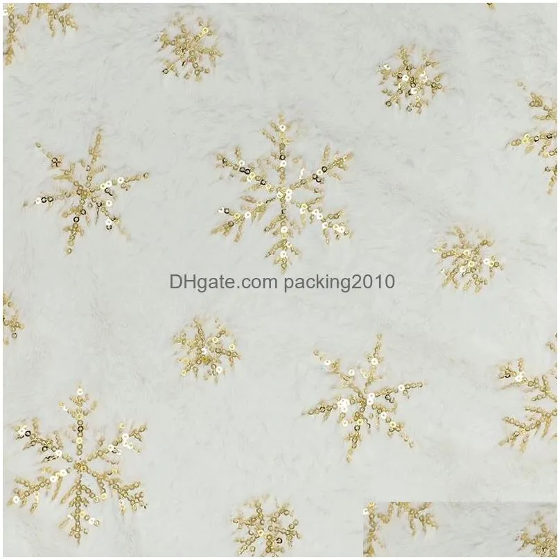 white snowflake tree skirt 90 122cm plush sequin embroidered christmas trees group christmass tree decorations