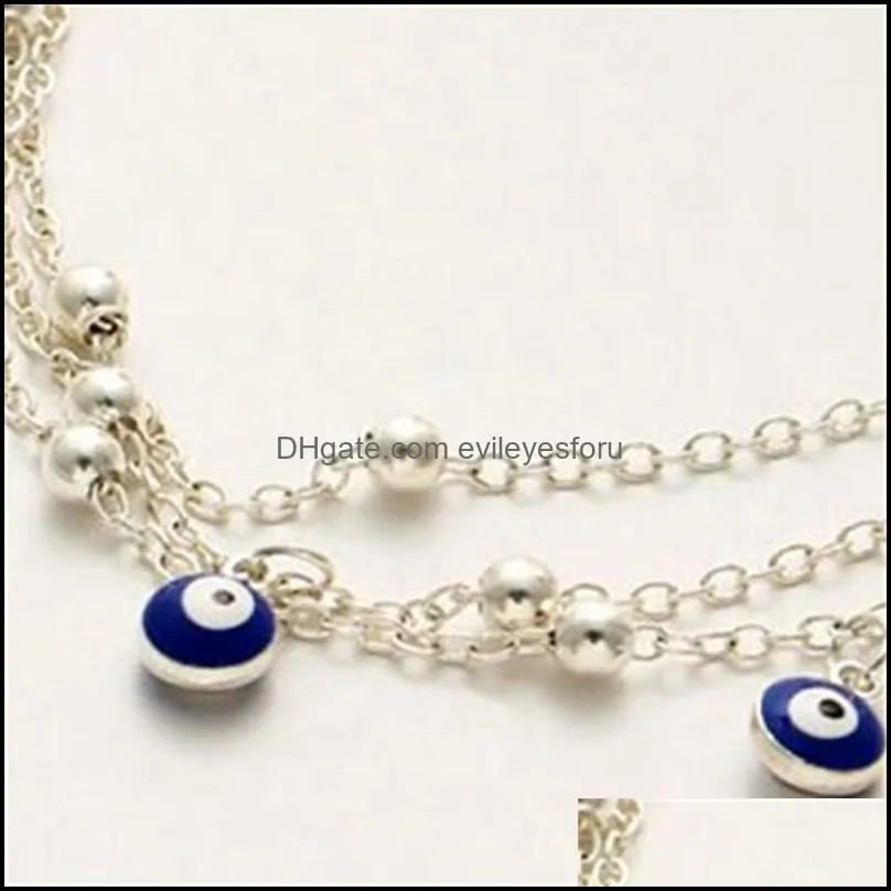 bohemian anklet alloy blue eyes pendants bead ankles chain evil eye lady bracelet sandy beach 1 5zx k2b