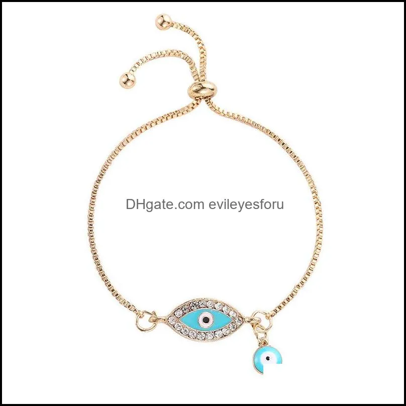 2020 turkish lucky blue crystal evil eye bracelets for women handmade gold chains lucky jewelry bracelet woman jewelry 1155 t2