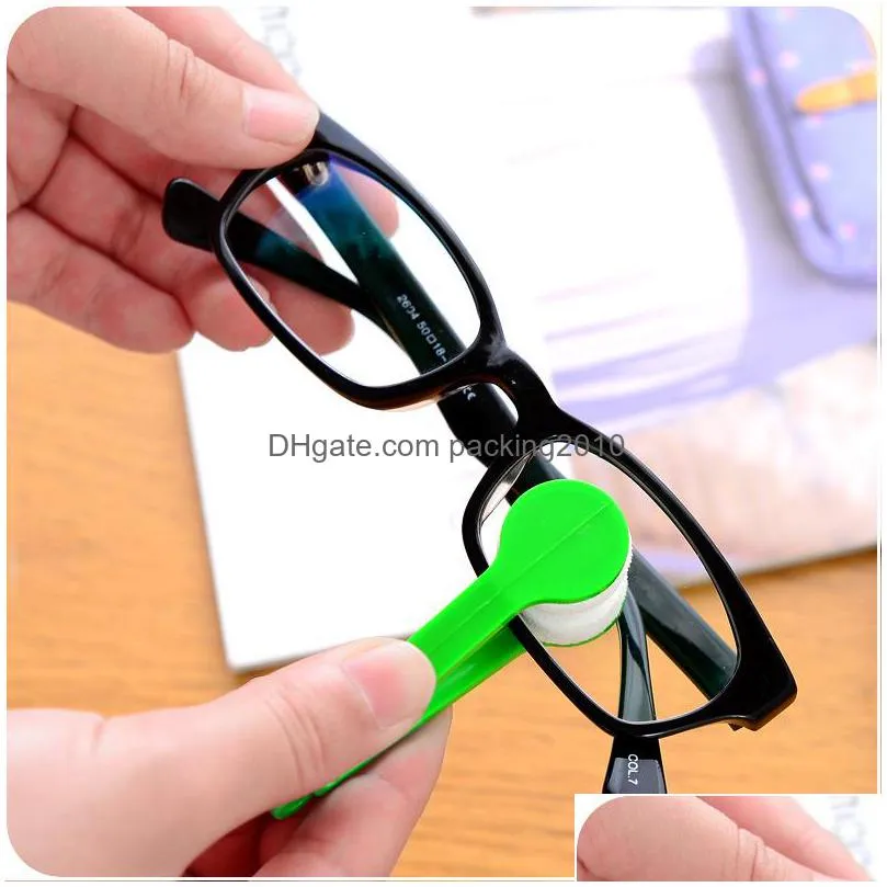 1pc mini double sided glasses brush microfiber glassess cleaner cleaning brush screen wipe inventory wholesale