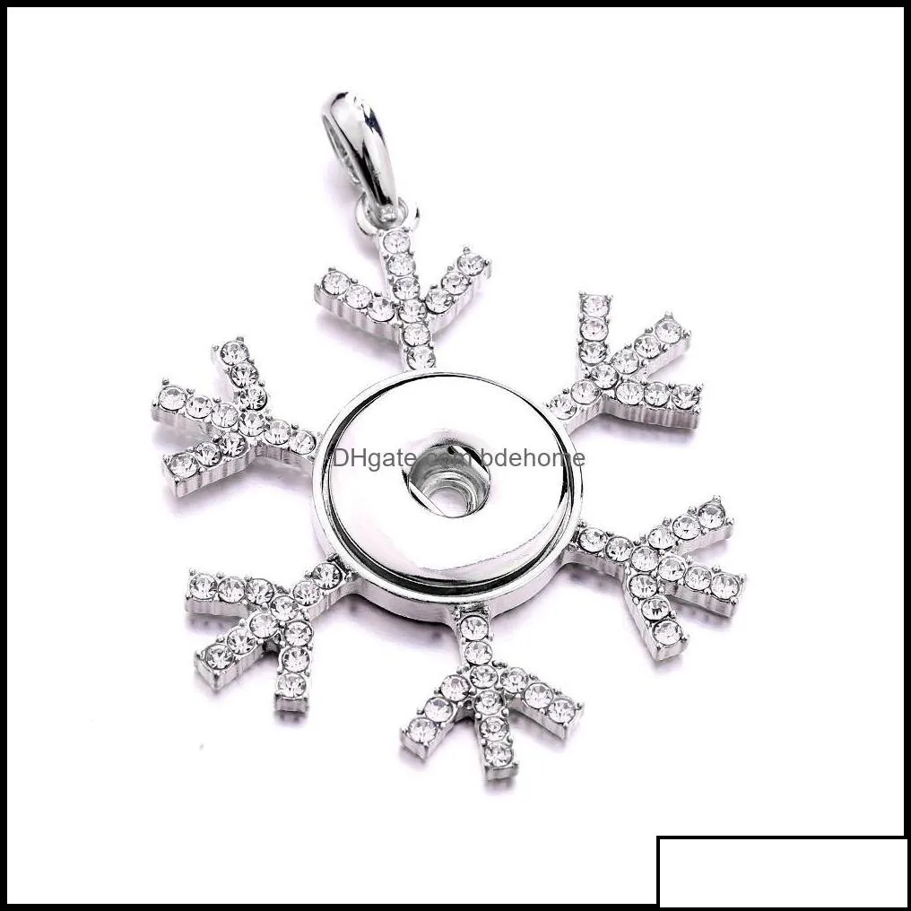 pendant necklaces pendants jewelry fashion snowflake crystal snap button necklace 18mm ginger snaps buttons charms necklac dhw2e