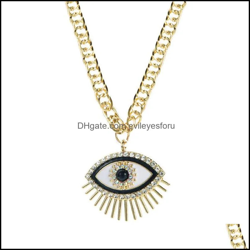 chokers paved crystal heart evil eye pendant necklace fashion summer women choker boutique jewelry wholesale 3526 q2