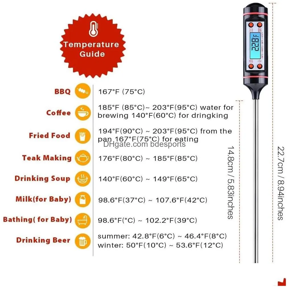 temperature instruments kitchen digital bbq food thermometer meat cake sweets frying bbq dinner home cooking oven measuring tool