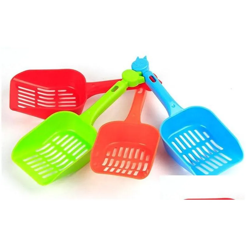 plastic pet fecal cleaning spade multi color with handle cat litter shovel durable thicken pets supplies 1tt cb