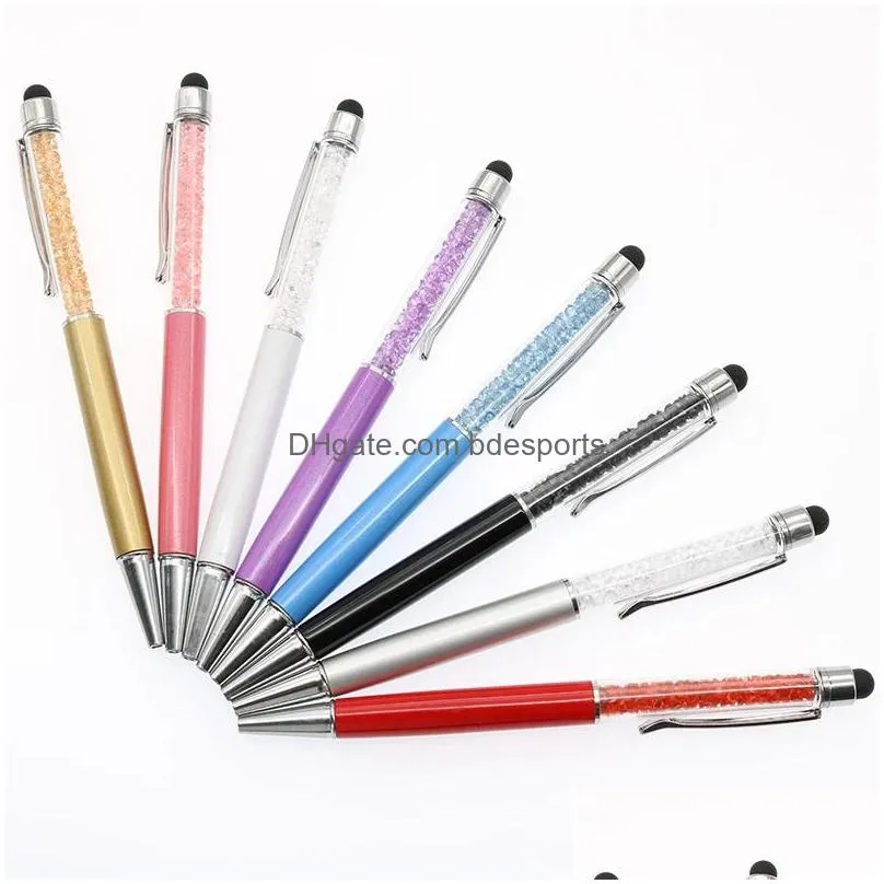 1pcs rhinestone crystal ballpoint pen fashion creative stylus touch pen for write stationery office school ballpen inventory wholesale