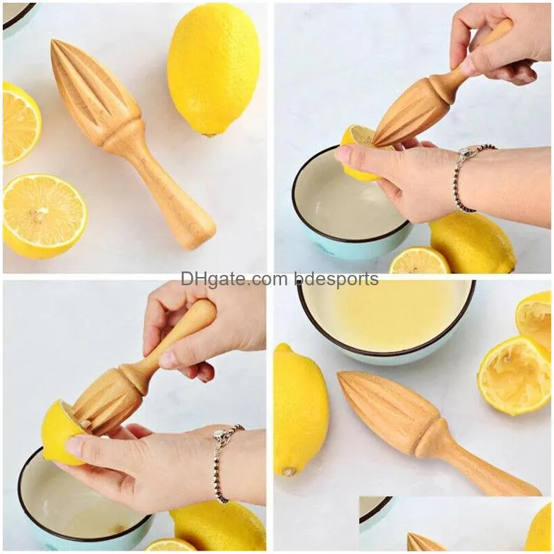 1pc decagonshaped wooden lemon juicer hand press manual fruit orange citrus juice reamer kitchen supplies inventory wholesale