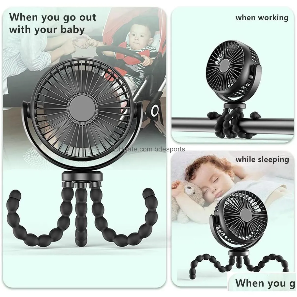 hand tools portable stroller usb electric fan powered small foldable rechargeable mini ventilator silent table outdoor cooler