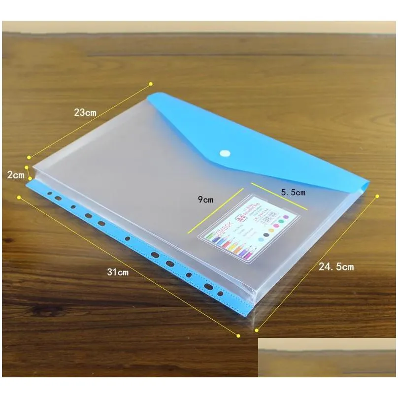 a4 pp 11 hole binder looseleaf notebook bag waterproof school business office file folder bag translucent document storage pouch 184