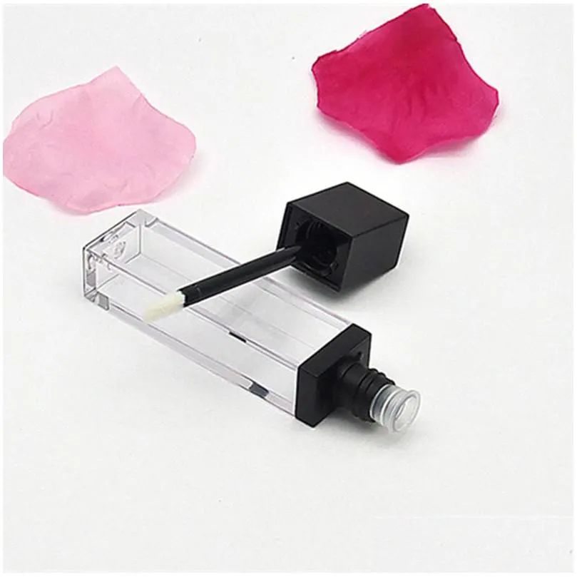 7ml clear square plastic lip gloss tubes empty lipgloss sample container cosmetic lip glaze packaging bottle 373 n2