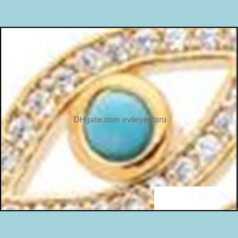 gold color round shape lucky evil eyes turkish hamsa hand open bangle bracelet bezel blue stone cz women jewelry drop 219 t2