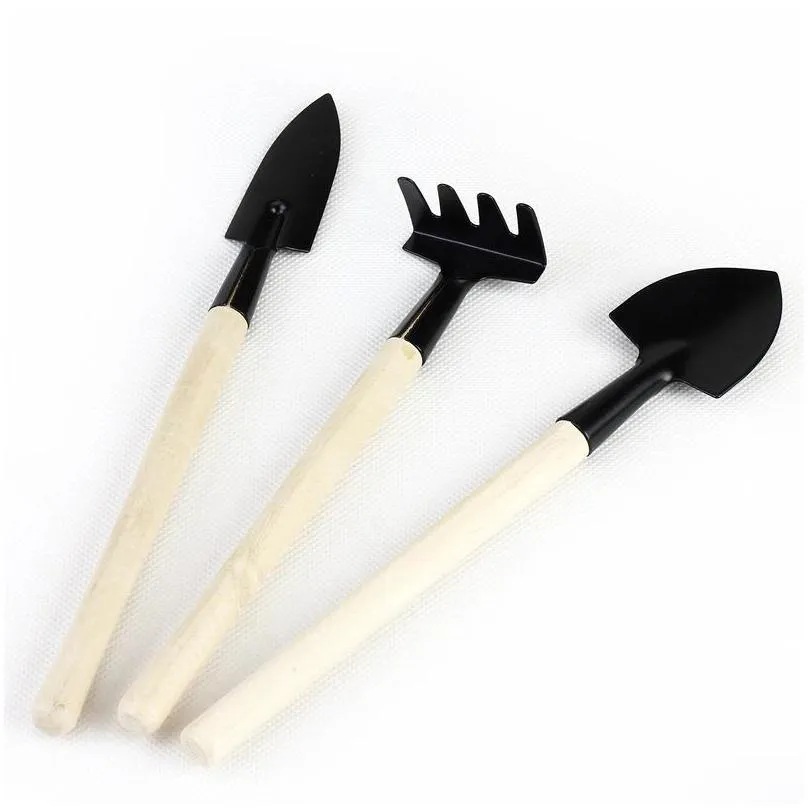 3pcs/set mini garden supplies tools akeaddspadeaddshovel for fairy miniatures terrarium figurines tool 367 s2