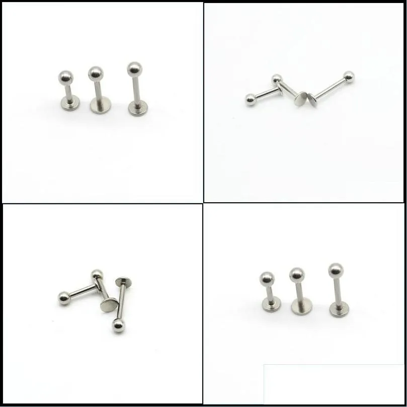 labret lip piercing jewelry labret ring lip stud bar surgical steel 16 gauge body jewelry cartiliage tragus piercing chin mjfashion