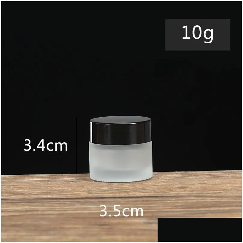 5g/5ml 10g/10ml upscale cosmetic storage container jar face cream lip balm frosted glass bottle pot with lid and inner pad 367 n2