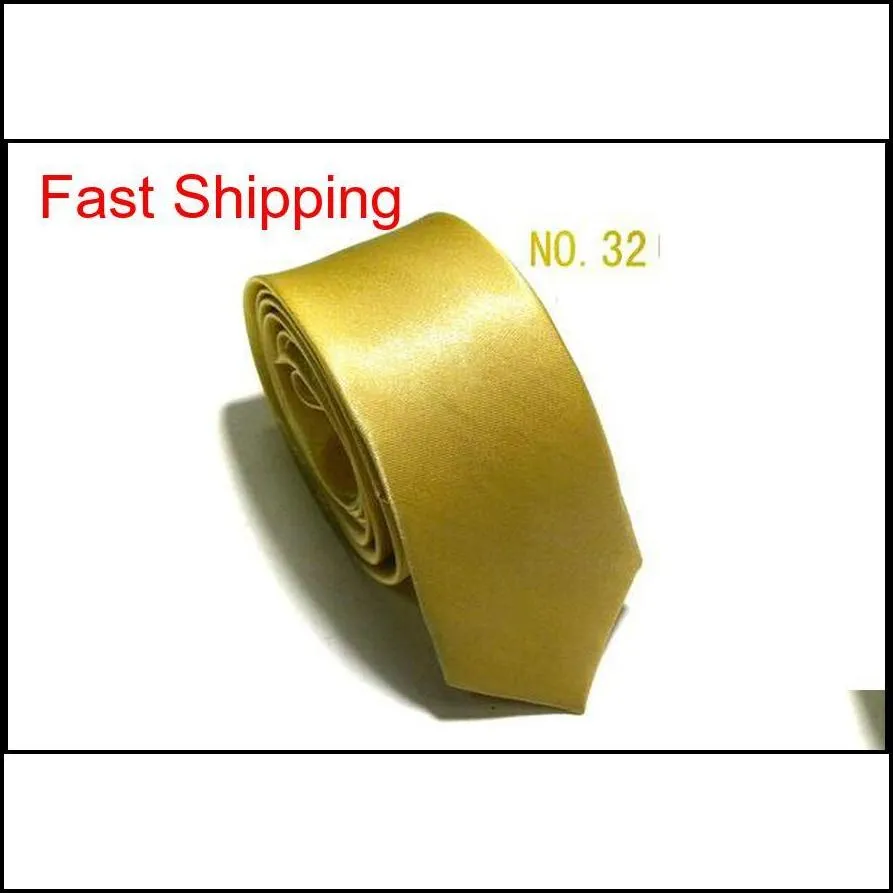 35 colors students fashion mens skinny 5cm solid color plain satin tie necktie wedding neck ties slim c qyljnr queen66