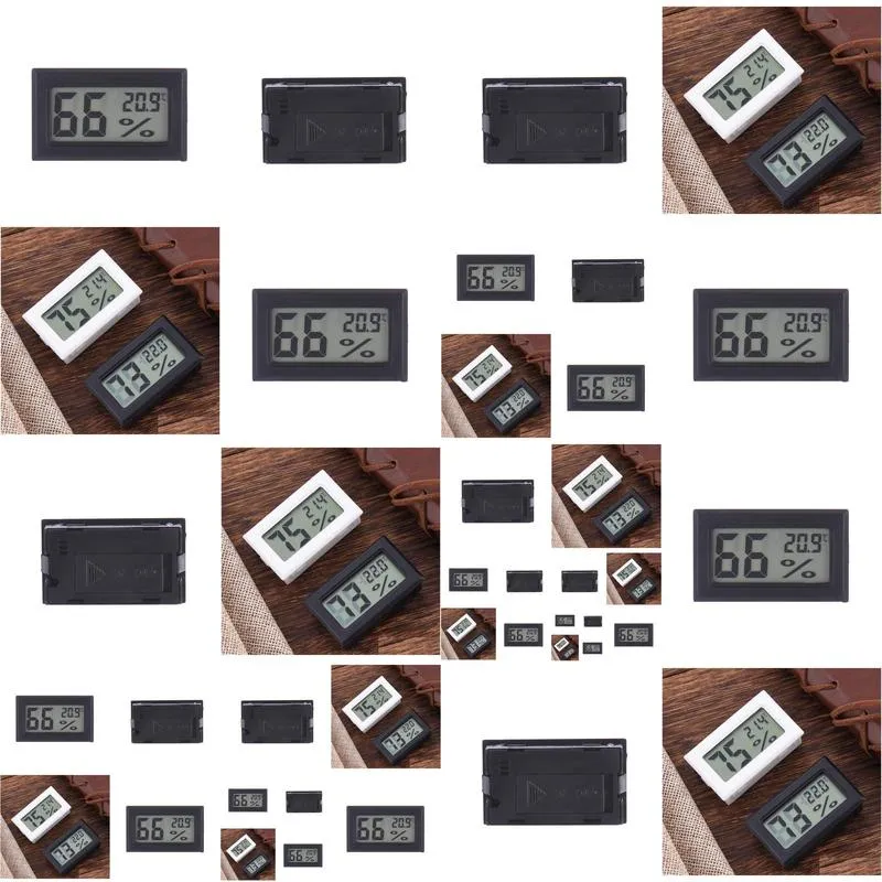 2021 wireless lcd digital indoor thermometer hygrometer mini temperature humidity meter black white