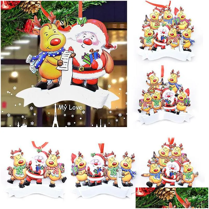 2022 resin personalized santa claus ornament cute elk decoration holiday gift wholesale inventory wholesale