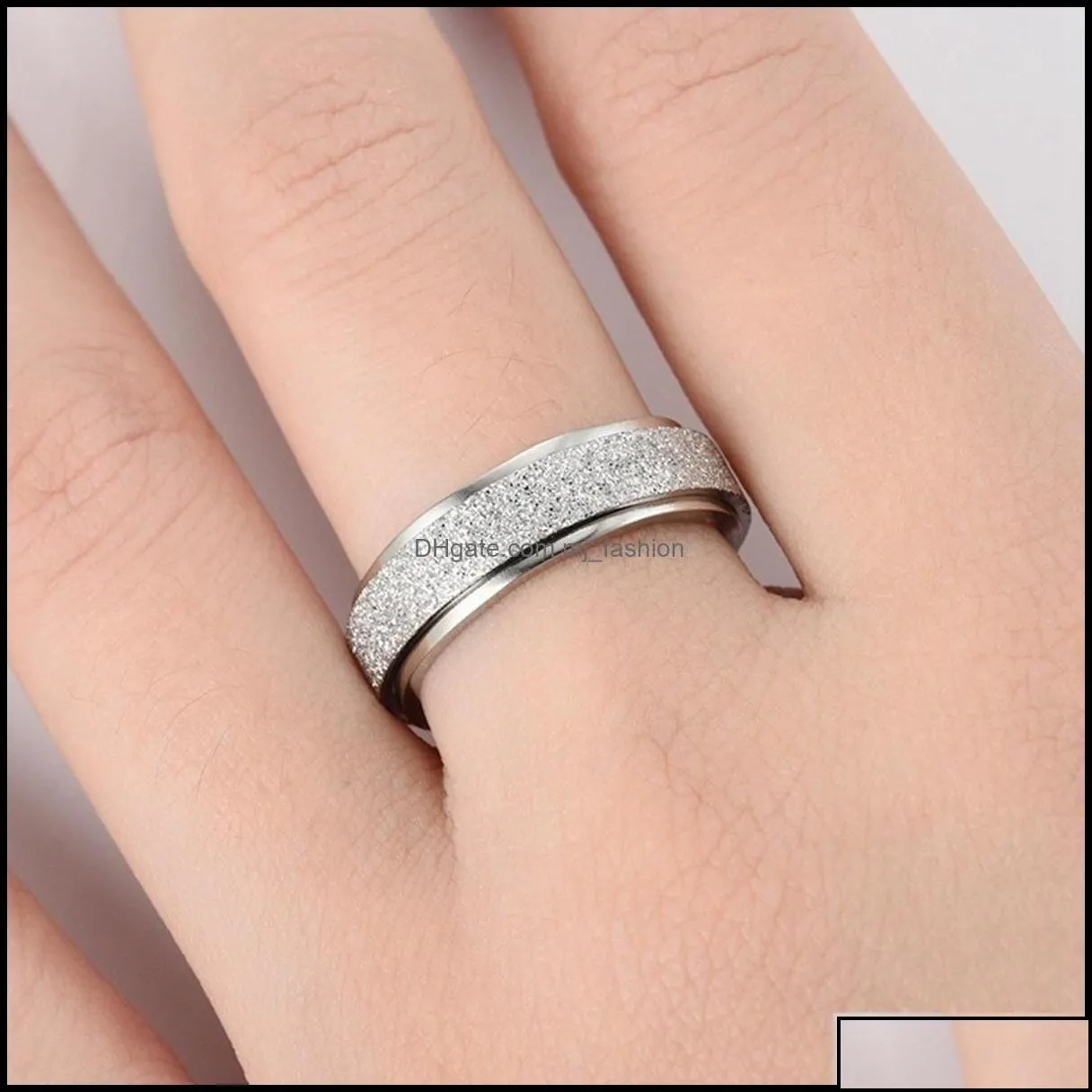 band rings women steel ring men girl boy anxiety relief 6mm fidget sier gold blue stainless jewelry perfect weddings parties celebrat