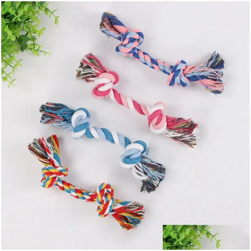 pets teeth cleaning molar tooth dog toys colorful supplies weave twist cotton rope chews cat animal plaything 0 43mq e2