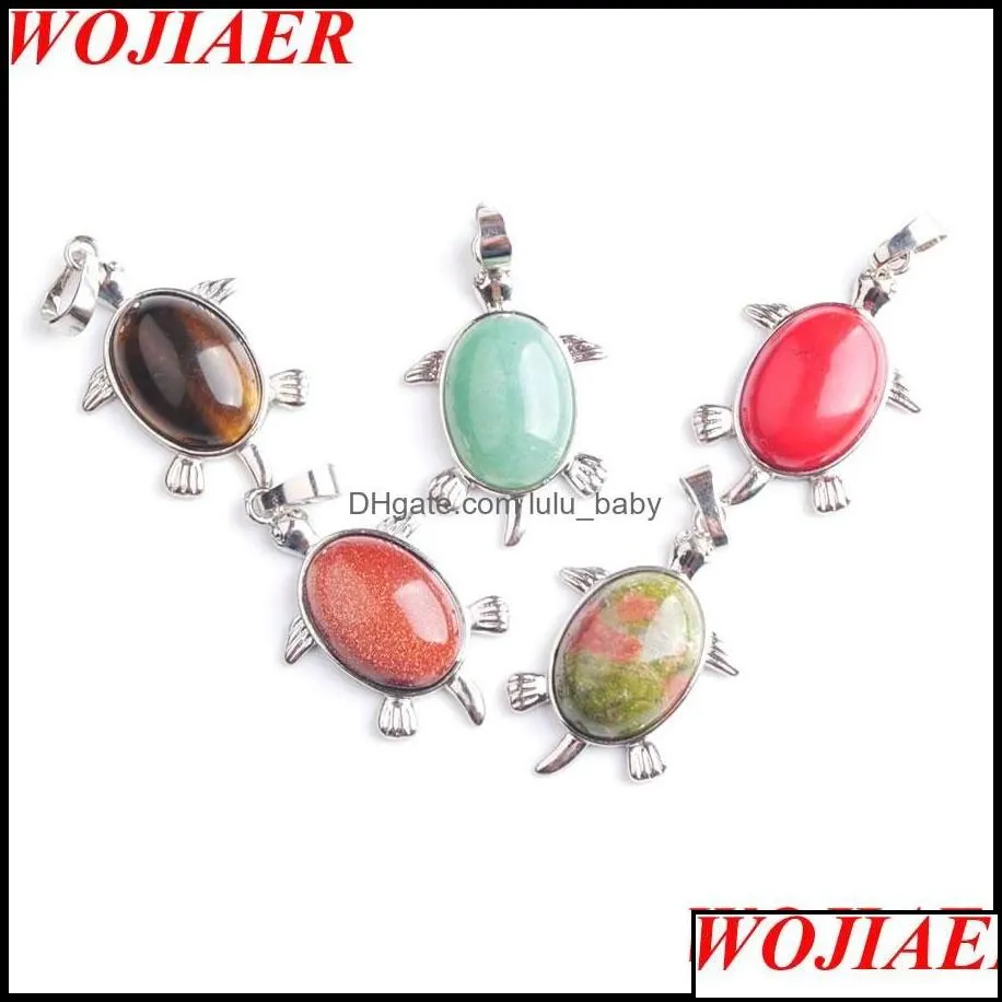 pendant necklaces natural tiger s eye agate stone tiny turtle pendants reiki lucky animal sea charm jewelry for women be910 lulubaby