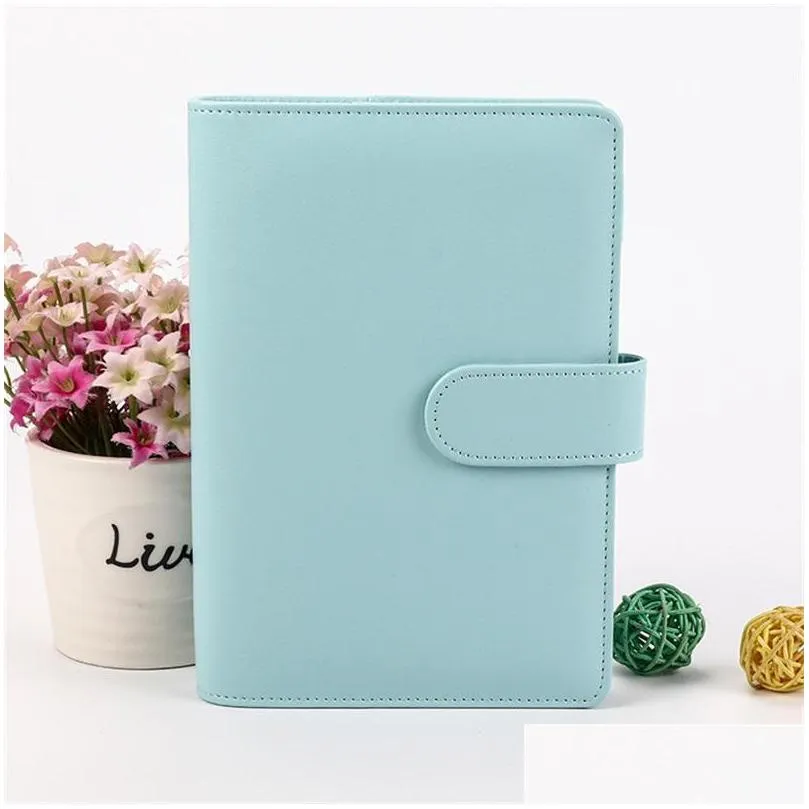 a6 empty notebook binder notepads 19x13cm loose leaf notebooks without paper pu faux leather cover file folder spiral planners scrapbook