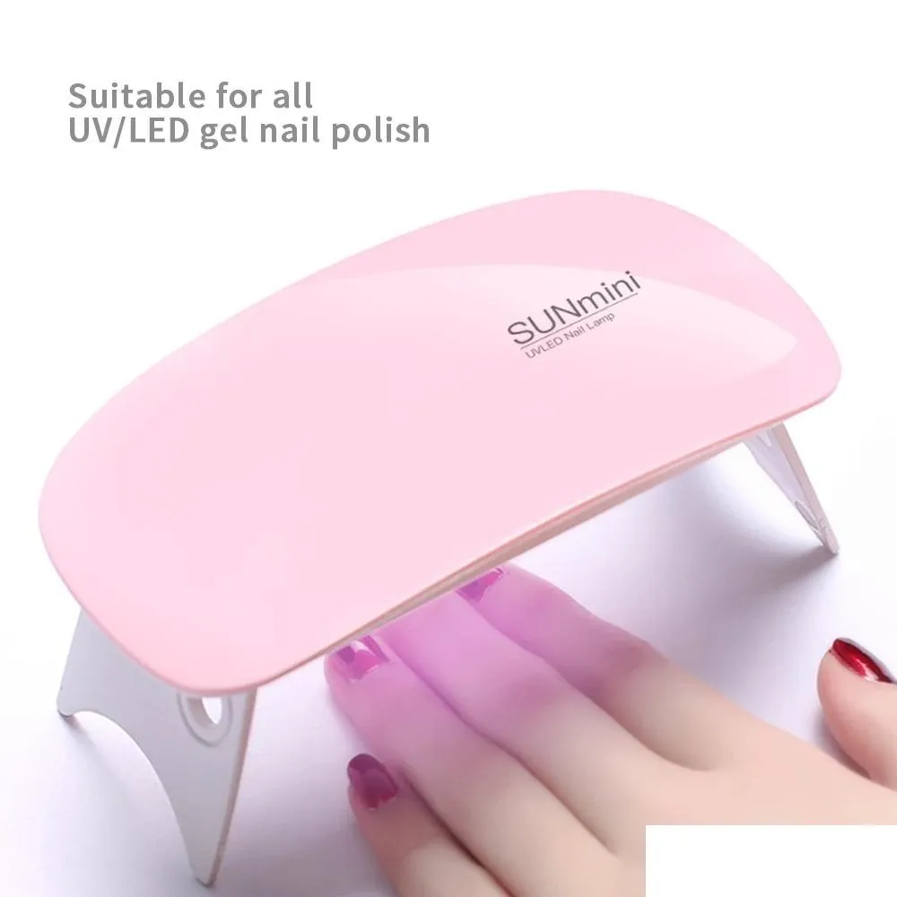 textile nail light 6w mini nails dryer white pink uv led light portable usb interface very convenient for home use inventory wholesale