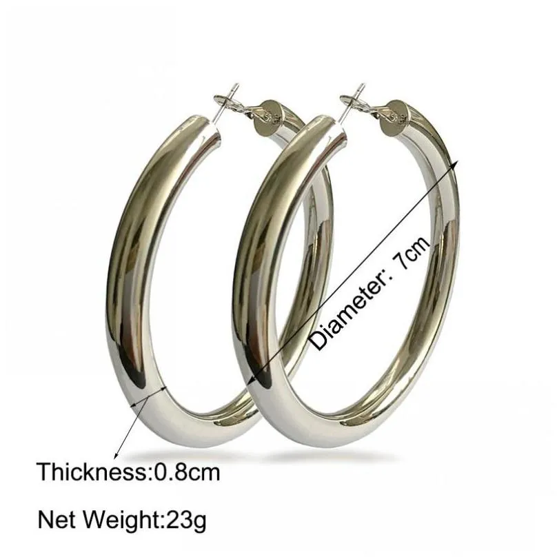 punk fashion 70mm diameter wide hoop earrings for women statement earring jewelry accessories 448 d3