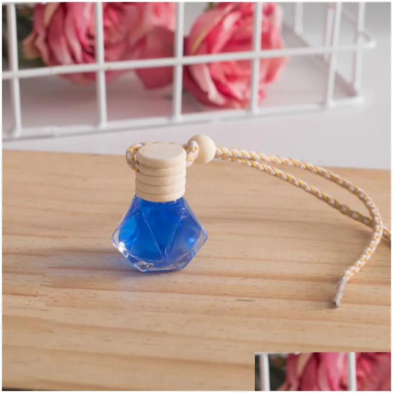 wooden car perfume empty bottle aromatherapy essential oil bottle hanging air freshener diffuser 688 s2