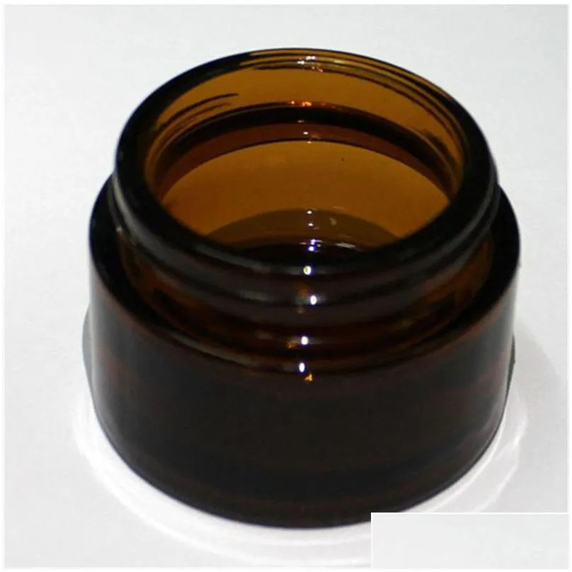 brown amber glass cream jar black lid 515 30 50 100g cosmetic jar packaging sample eye cream 236 j2