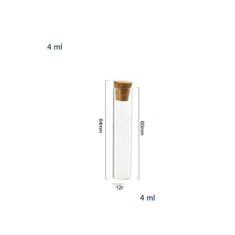 50 x mini empty 3ml 4ml 5ml clear glass tube with cork small corked tube containers cork stoppered vials 461 n2