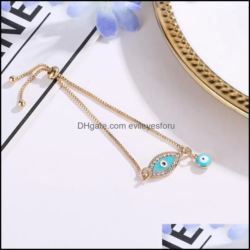 2020 turkish lucky blue crystal evil eye bracelets for women handmade gold chains lucky jewelry bracelet woman jewelry 71 r2