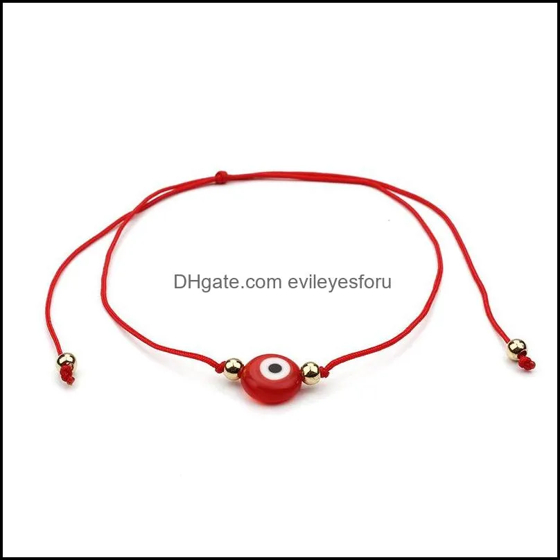 20pcs/lot lucky string evil eye lucky red cord adjustable bracelet diy jewelry 216 r2