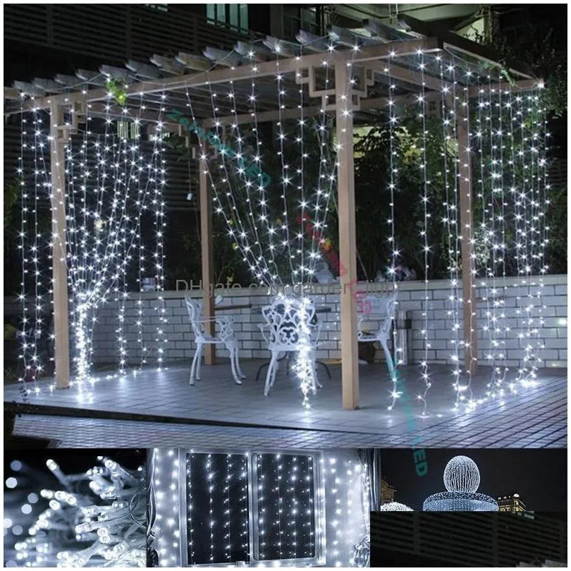 led string lights 300 led window curtain lights with 8 modes fairy lighting for birthday wedding christmas party home bedroom garden