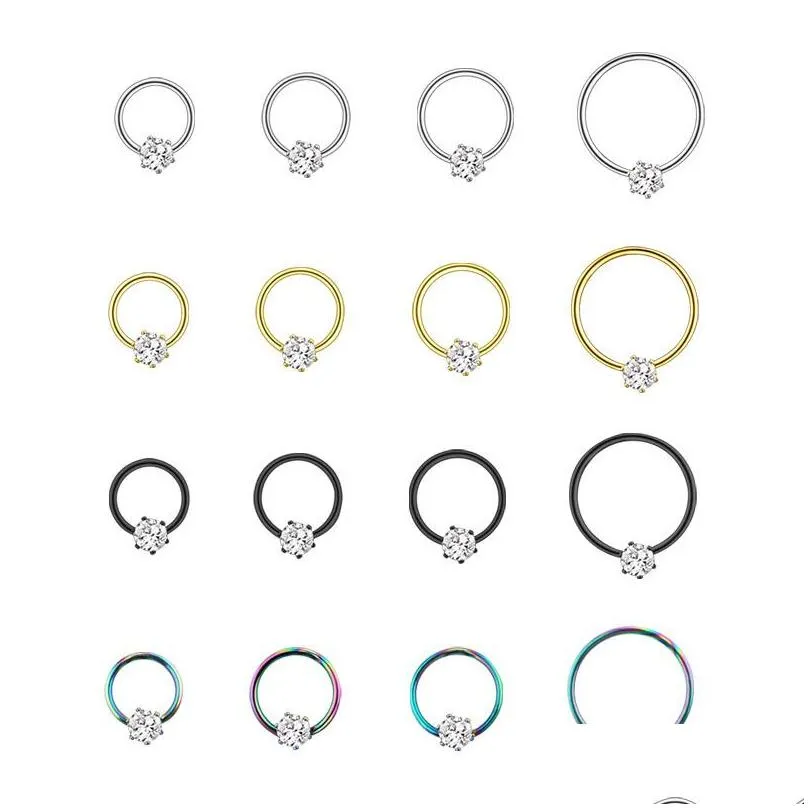  wholesale stainless steel open nose hoop ring nose studs ear bone nail nice body pierce jewelry 83 e3