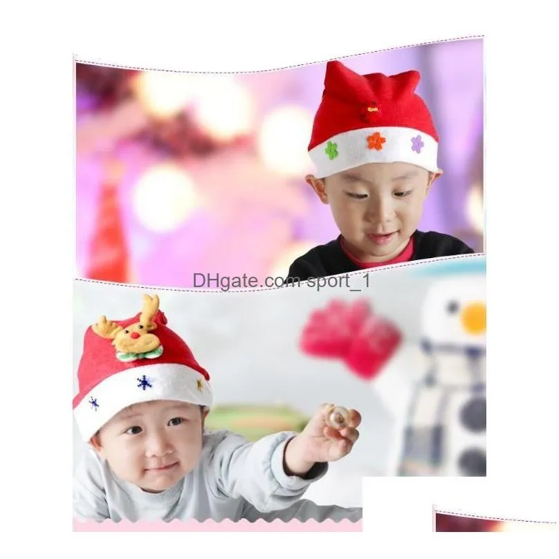 12 styles fast christmas ornament adult red common christmas hat santa / child cartoon glowing hat