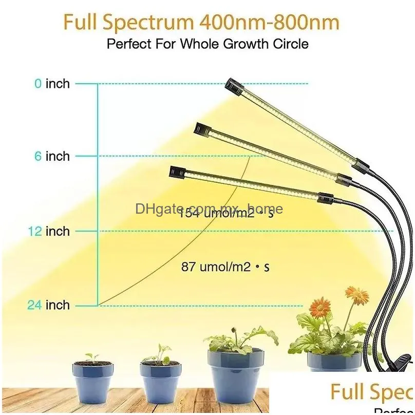 garden supplies 20 led high power indoor plant grow light with 3/9/12 hours timer usb powered full spectrum plants light inventory