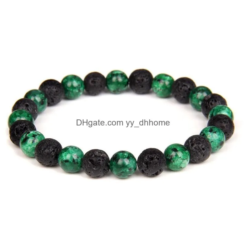 trendy natural volcanic stone beads bracelets black lava men bracelet aromatherapy essential oil diffuser bangle for women gifts