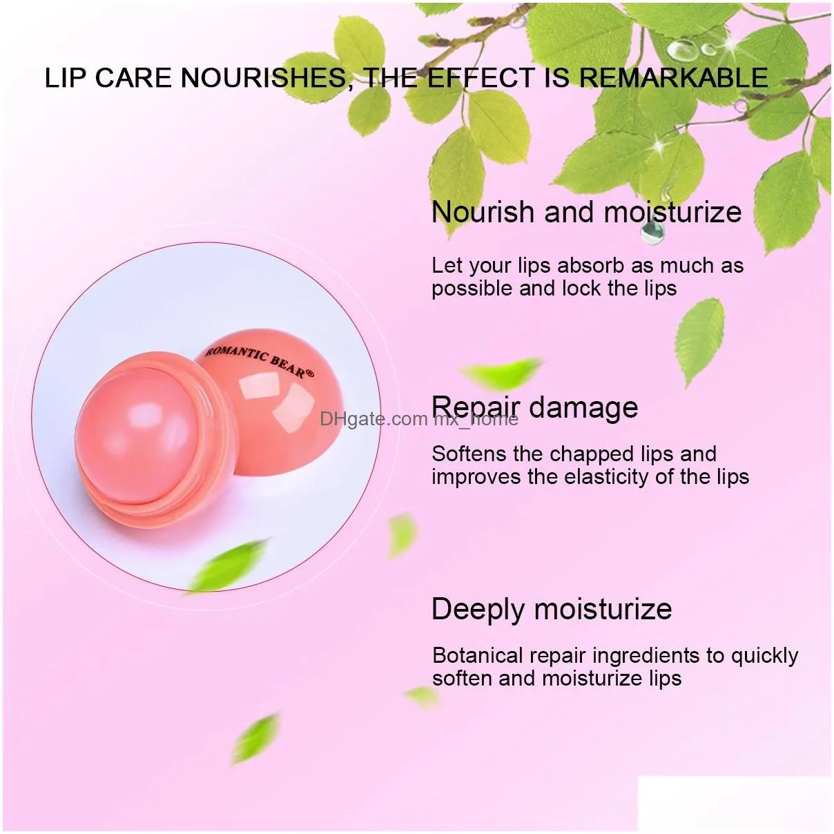 party gift ball 3d lip balm fruit flavor lip beauty natural moisturizing lips inventory wholesale