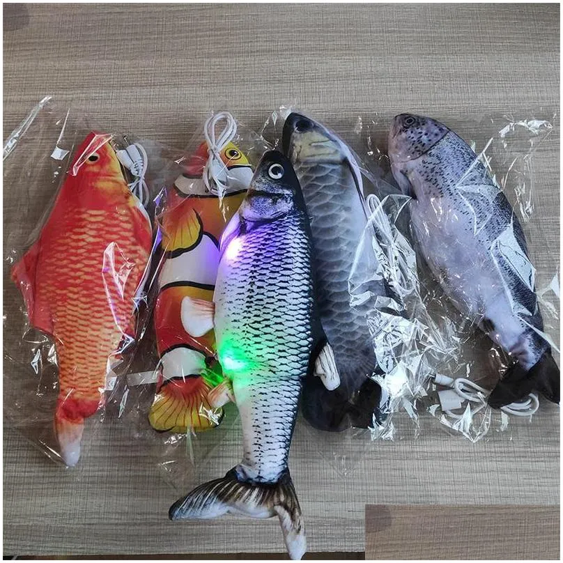 electronic switch diving fishes simulation tease cat doll pets toys plush cattoy electric fish red trial order 10 5yy m2