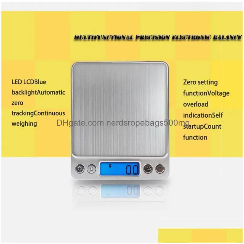  500/0.01g 3000g/0.1g lcd portable mini electronic digital scale pocket kitchen jewelry weight scale inventory wholesale