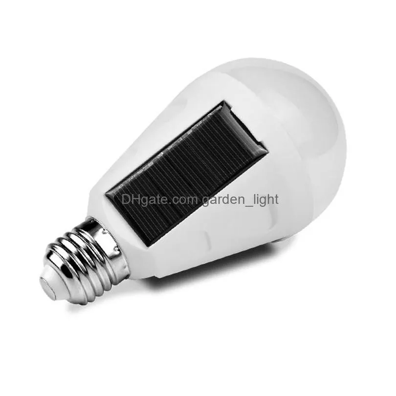 rechargeable solar led bulb e27 7w 12w 85v265v solar powered outages emergency bulb camping hiking fishing outdoor light