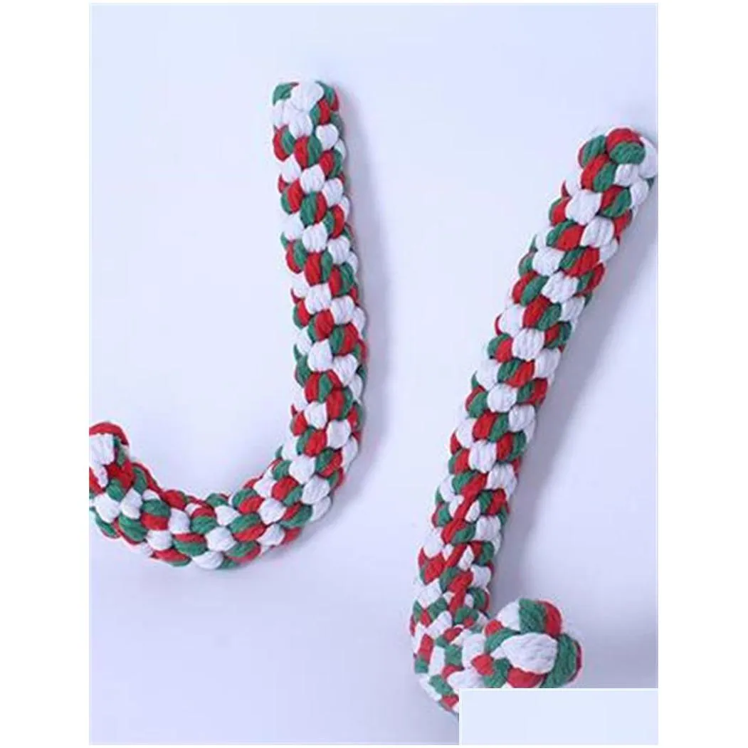 dog braided cane rudder chew toy pet supplies cotton rope training interactive play bite toys christmas crutch 9 8bm3 jj