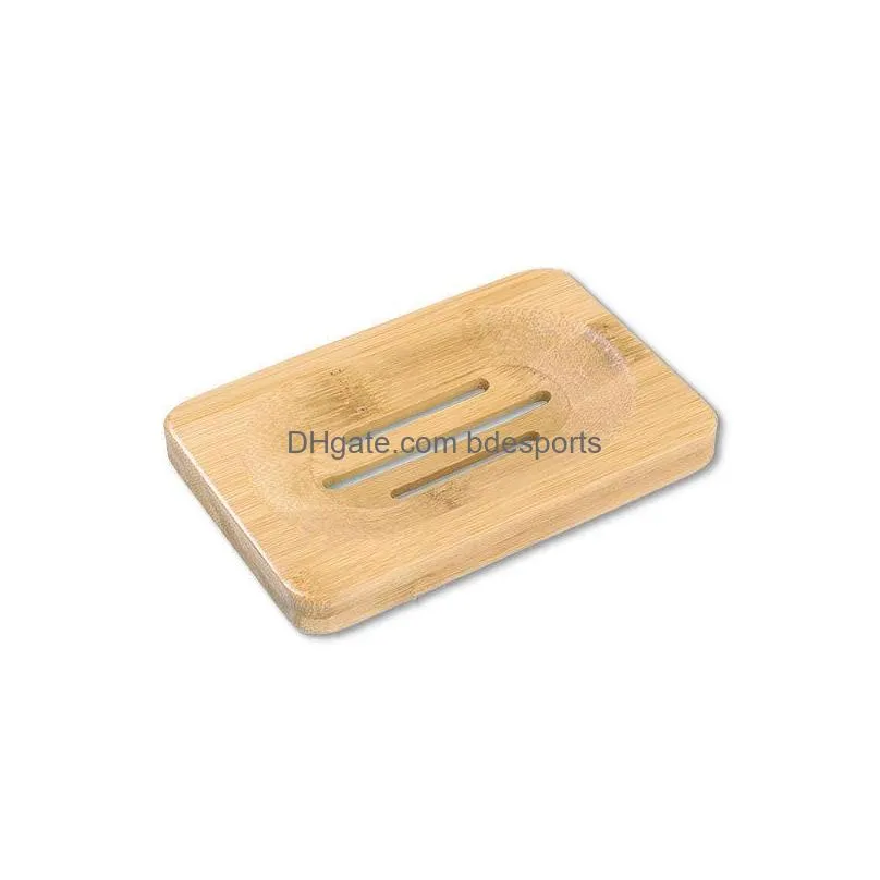 natural bamboo soap dish simple soap holder rack plate tray bathroom soaps holders case 3 styles 549 r2