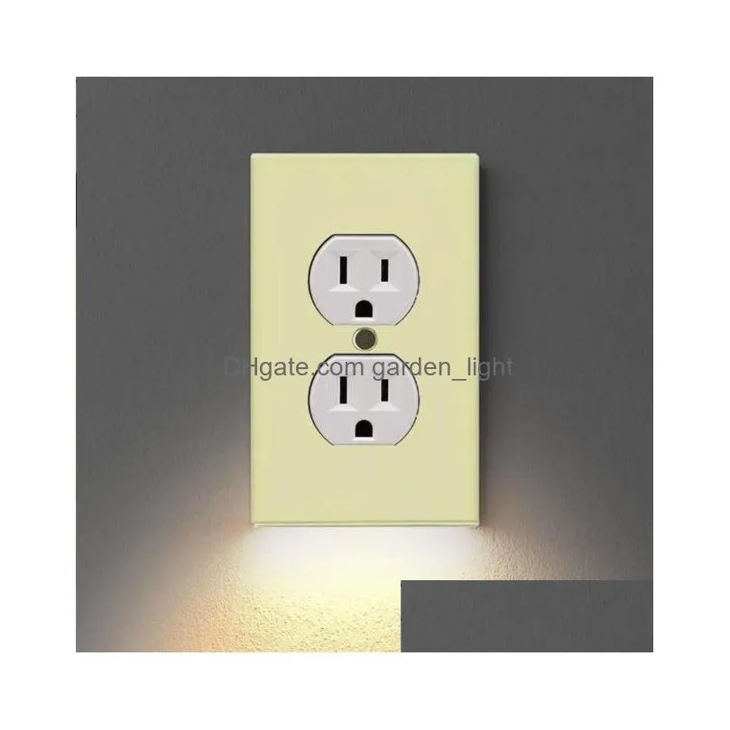 plug cover led night light pir motion sensor safety lights angel wall outlet hallway bedroom bathroom lamp