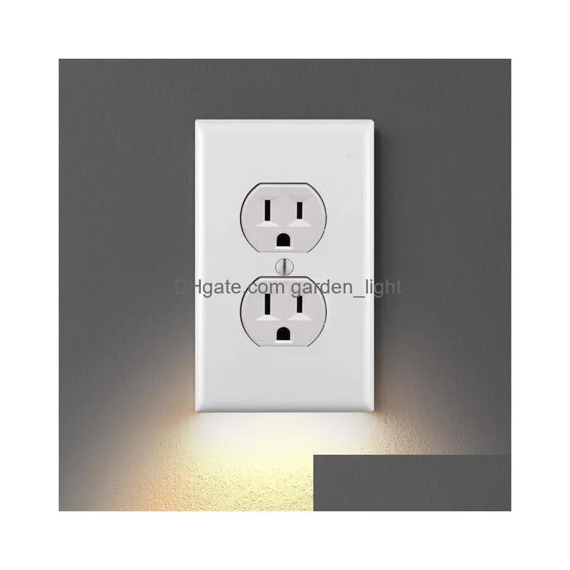 plug cover led night light pir motion sensor safety lights angel wall outlet hallway bedroom bathroom lamp