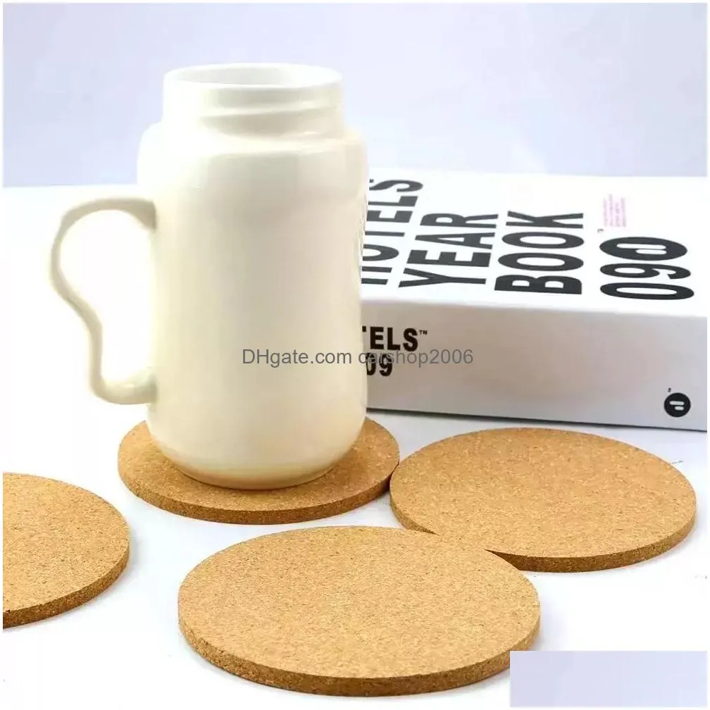 mats reusable drink diy table decor kitchen insulation crafts squares round self adhesive cork coaster cup mat mini board